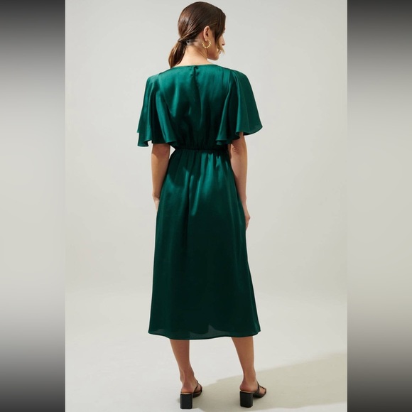 Green Satin Dress NWT - Picture 2 of 3